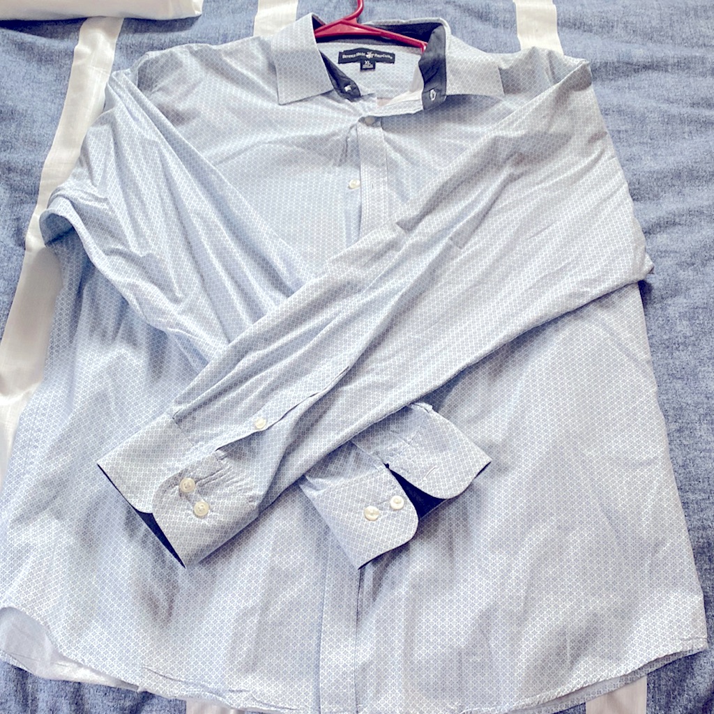 Blue/White Diamond Patterned Button Down